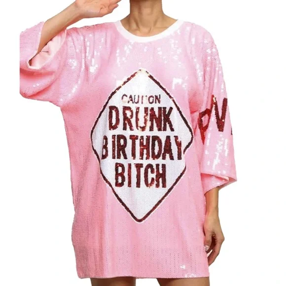 blue dress for baby girl The Drunk Birthday Bitch Sequin Dress | Trendy Women's Fashion
